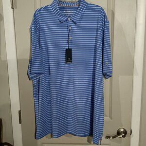 Maelreg Performance Polo Men's 3XL NWT Blue & White Striped
